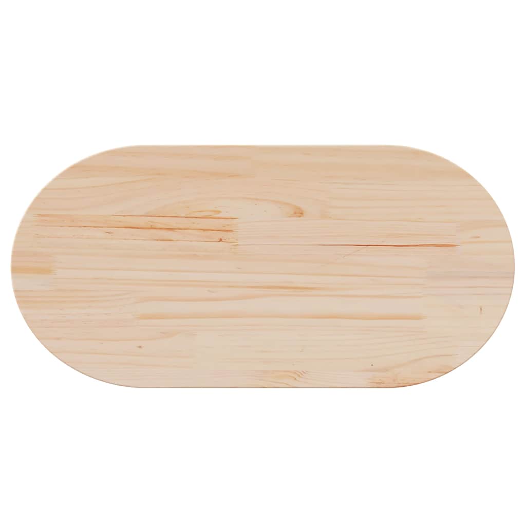 Tischplatte 60x30x2,5 cm Massivholz Kiefer Oval