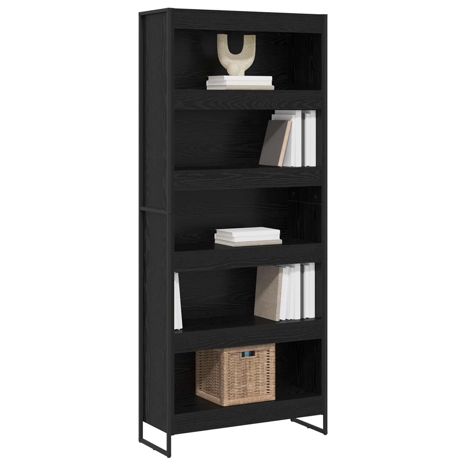 Bücherregal 2 pcs Schwarz Eichen-Optik 60 x 30 x 189,5 cm