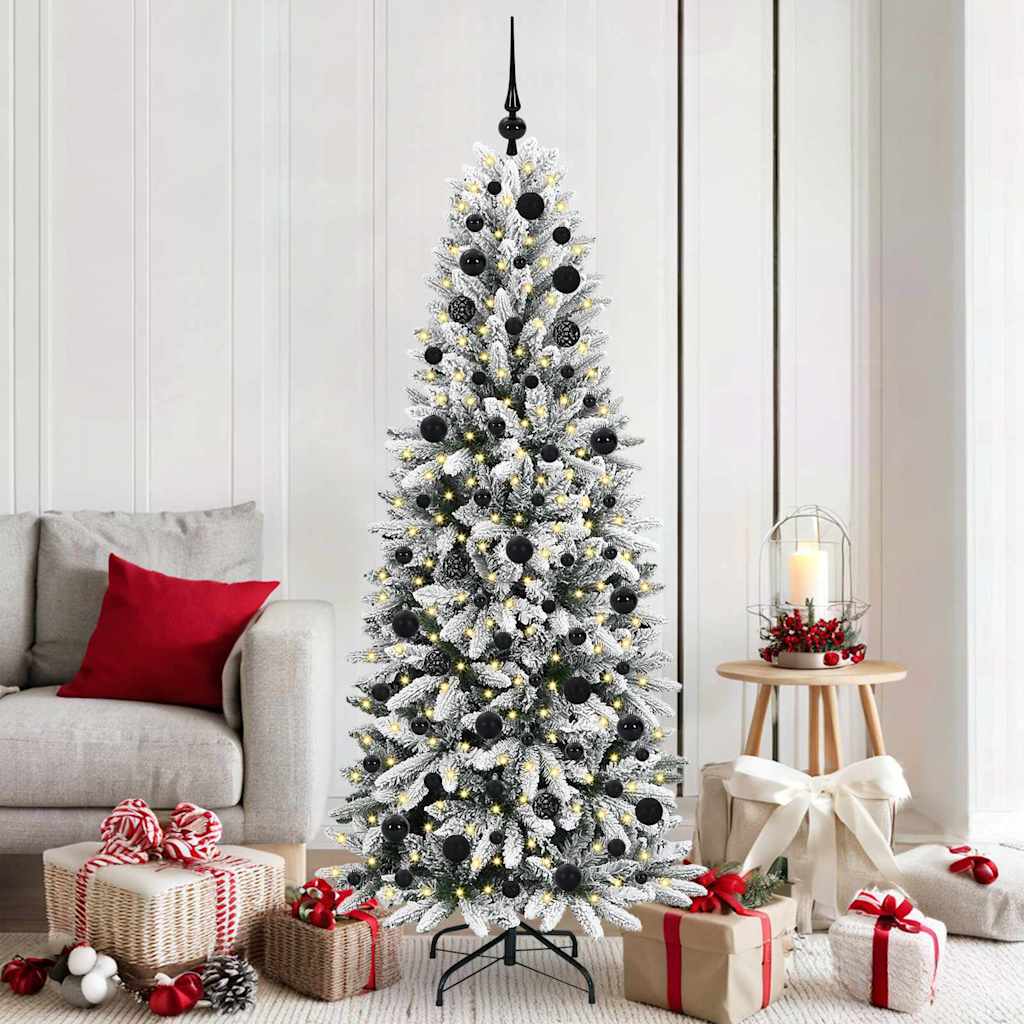 Künstlicher Weihnachtsbaum mit 150 LEDs mit Ständer Weiß 120 cm