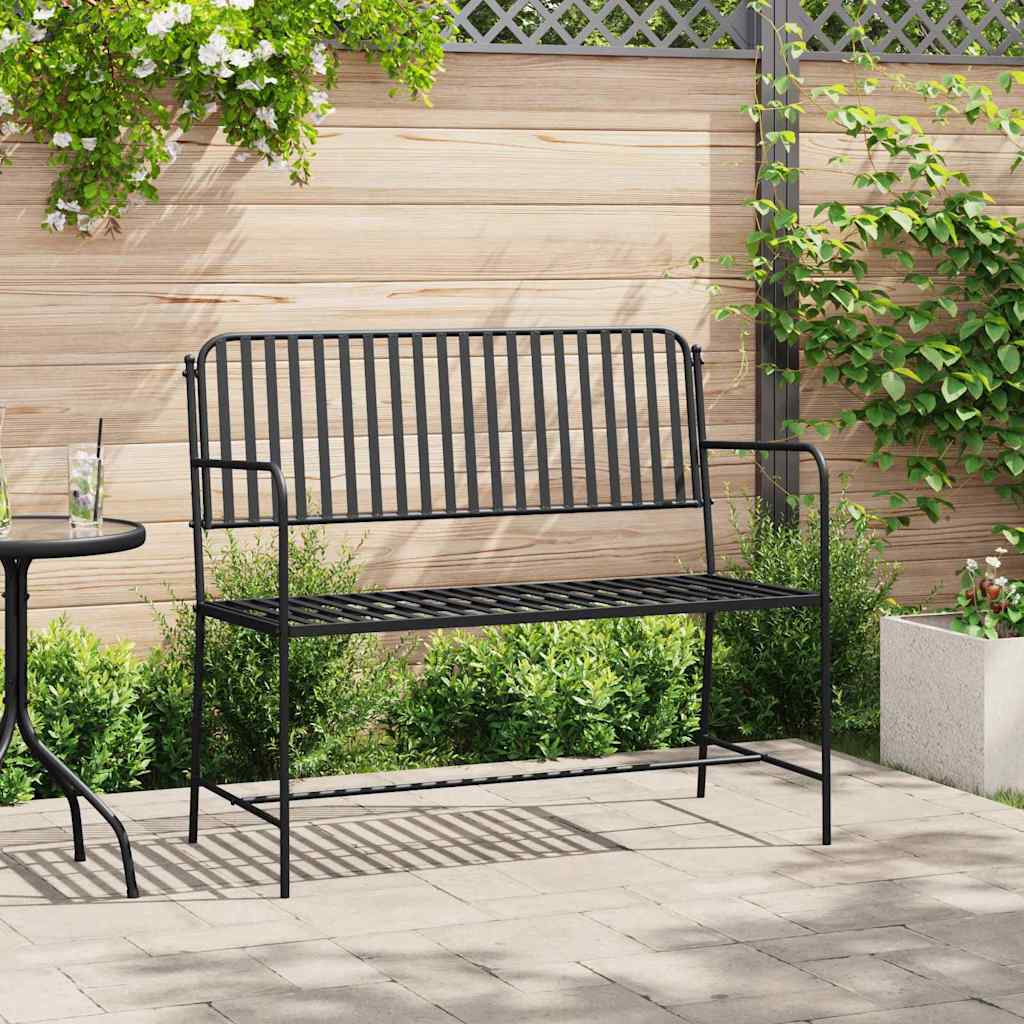 Gartenbank Einfarbig Weiß 103,5 x 51,5 x 90 cm Stahl