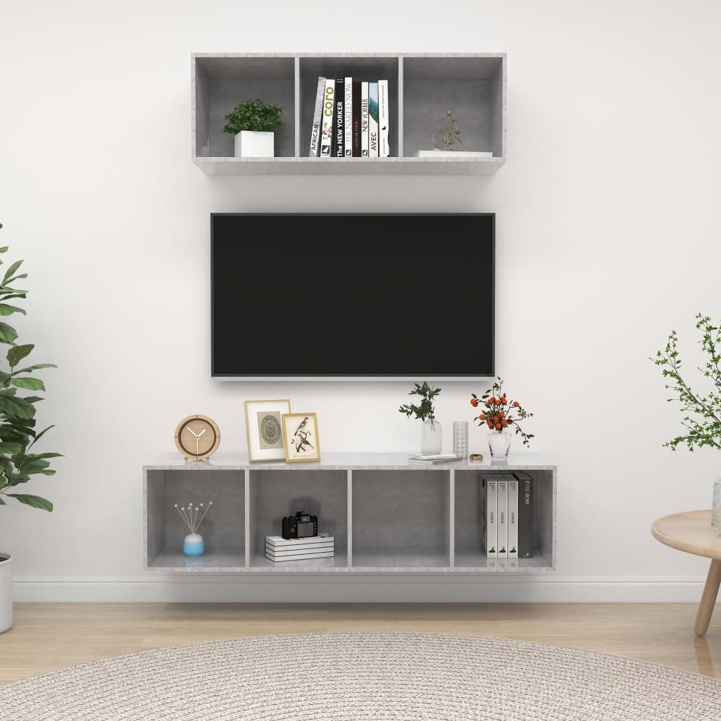 2-tlg. TV-Schrank-Set Weiß Holzwerkstoff
