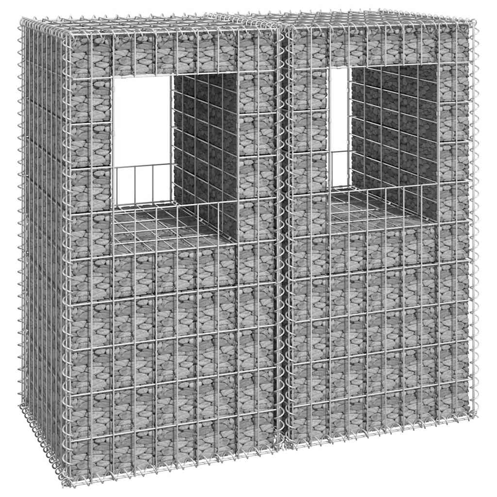 Gabionensäulen 2 Stk. 40x40x60 cm Eisen