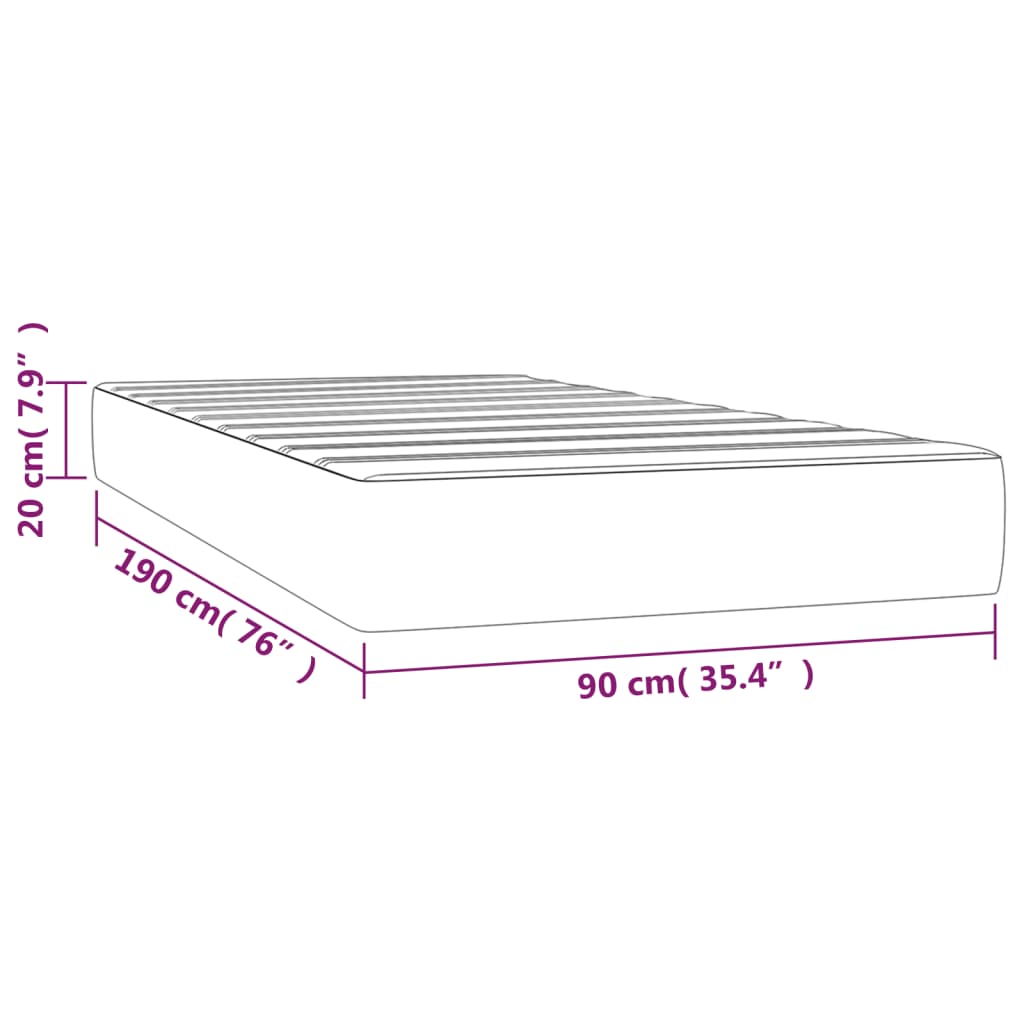 Taschenfederkernmatratze Mittel Hellgrau 80x200x20 cm Stoff