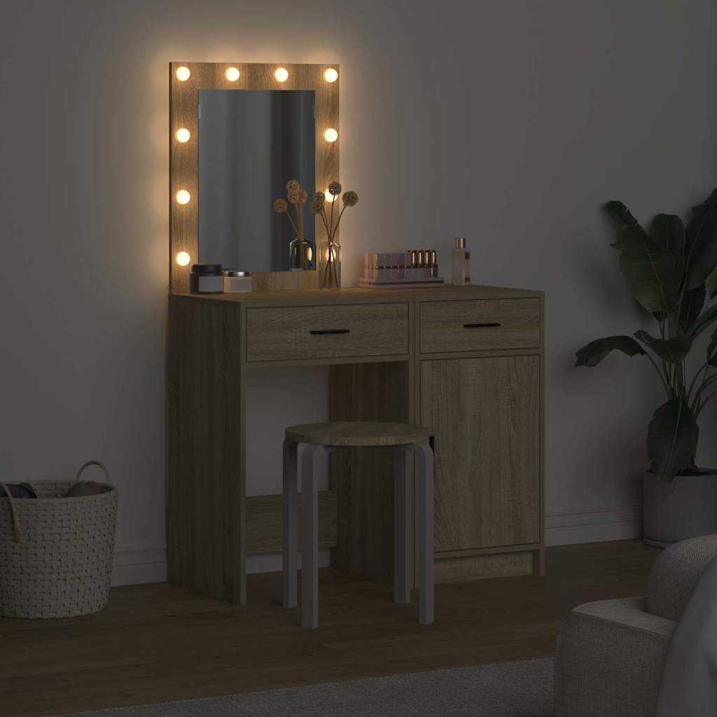 Schminktisch mit Tür 2 pcs Weiß 50 x 41 x 135 cm Holzwerkstoff