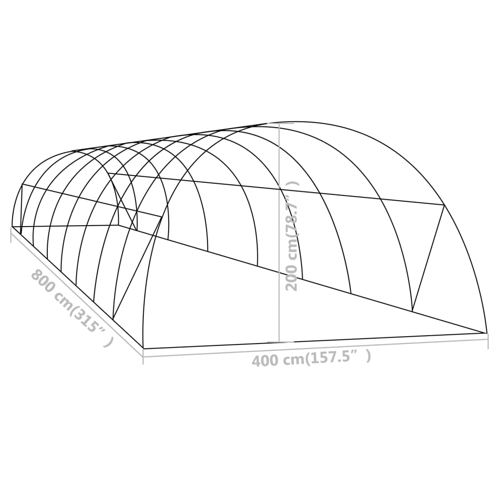 Gewächshaus 4,5 m² 300x150x200 cm