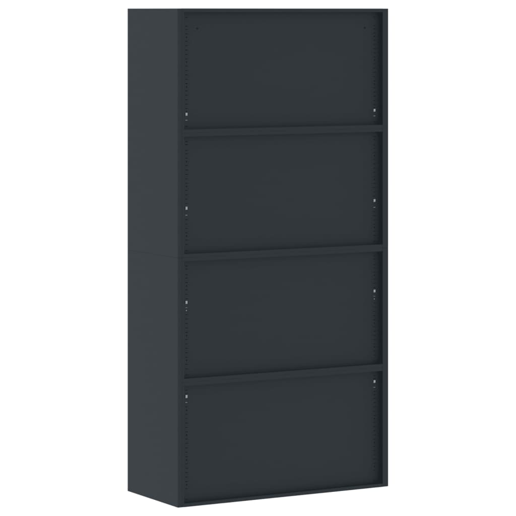 Aktenschrank mit 2 Türen Grau 90 cm Stahl