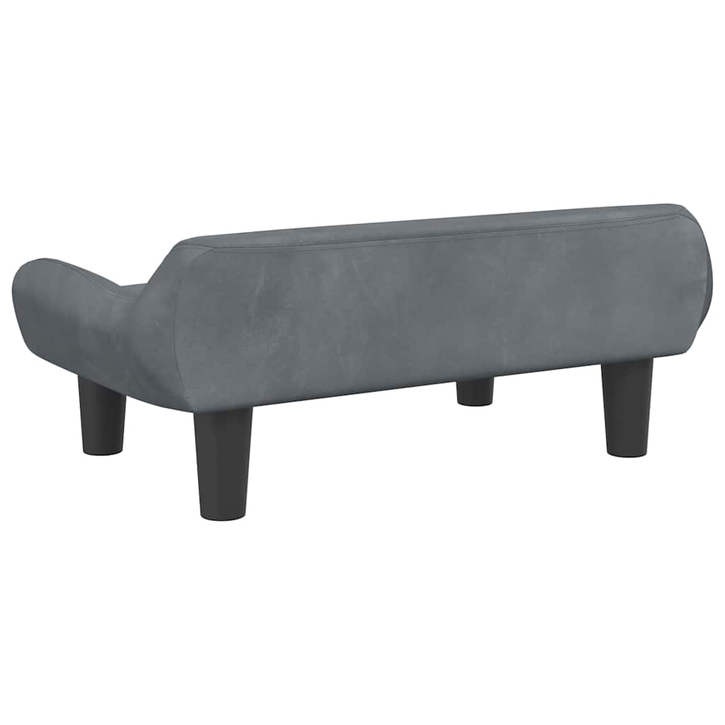 Kindersofa Hellgrau 70x40x24 cm Samt