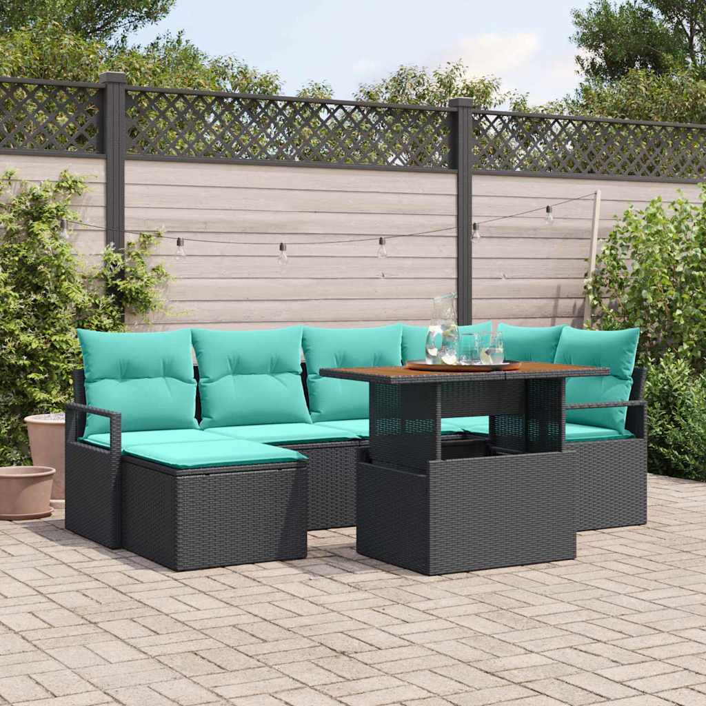 Garten Essgruppe mit Kissen 7 pcs Grau und Marineblau
