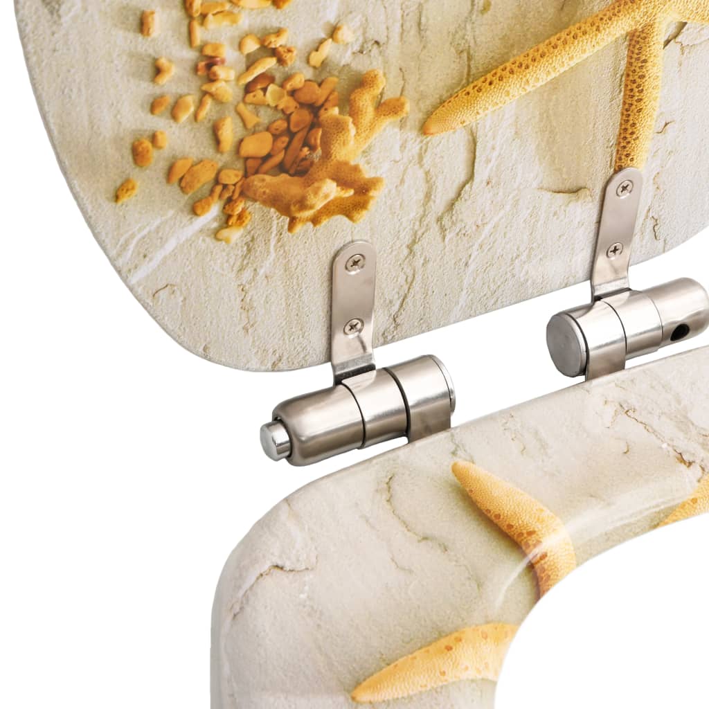 Toilettensitz MDF Deckel mit Absenkautomatik Design Weiß
