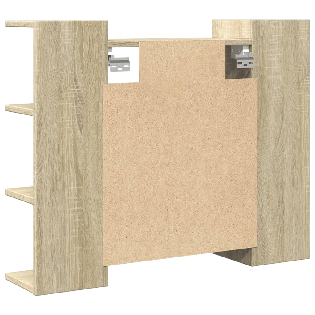 Bad-Spiegelschrank Weiß 80x20,5x64 cm Holzwerkstoff