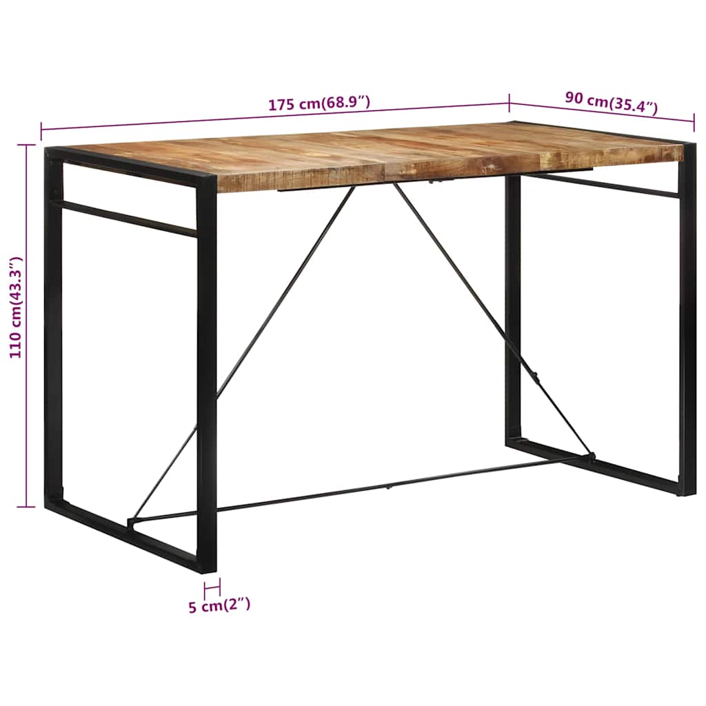 Bartisch 110 x 60 x 110 cm Massivholz Mango