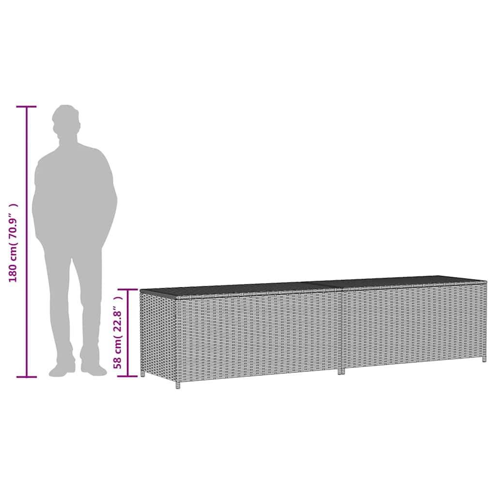 Gartentruhe Schwarz 283L Poly Rattan