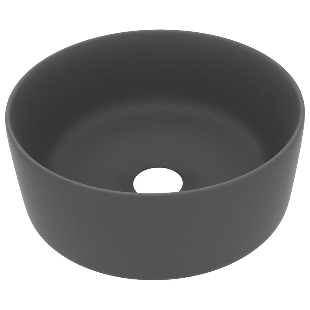 Luxuriöses Waschbecken Rund Matt Weiß 40x15 cm Keramik