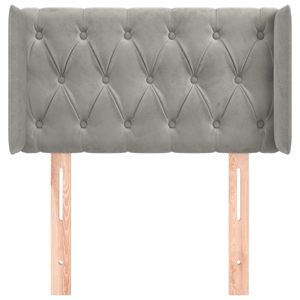 Kopfteil mit Ohren Dunkelblau 93x16x78/88 cm Samt