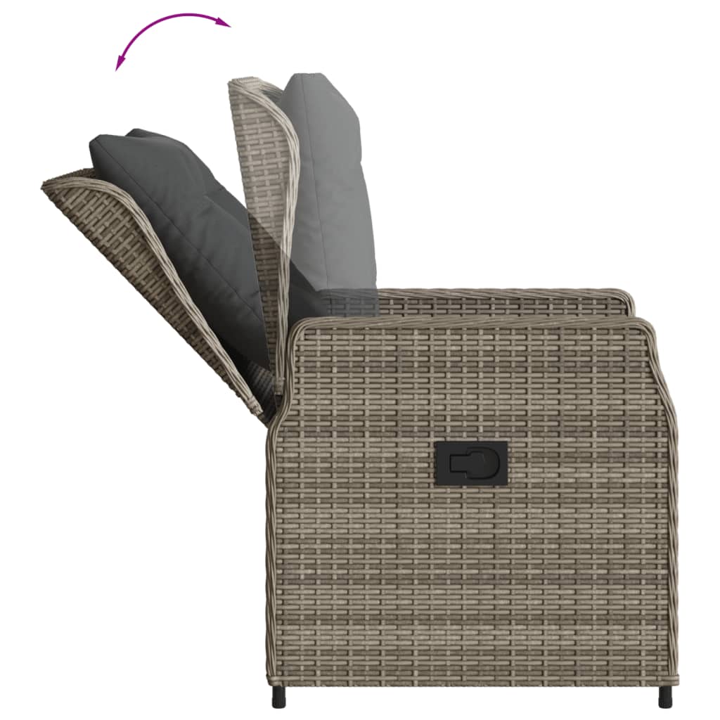 Gartensessel 2 Stk. Verstellbar Schwarz Poly Rattan