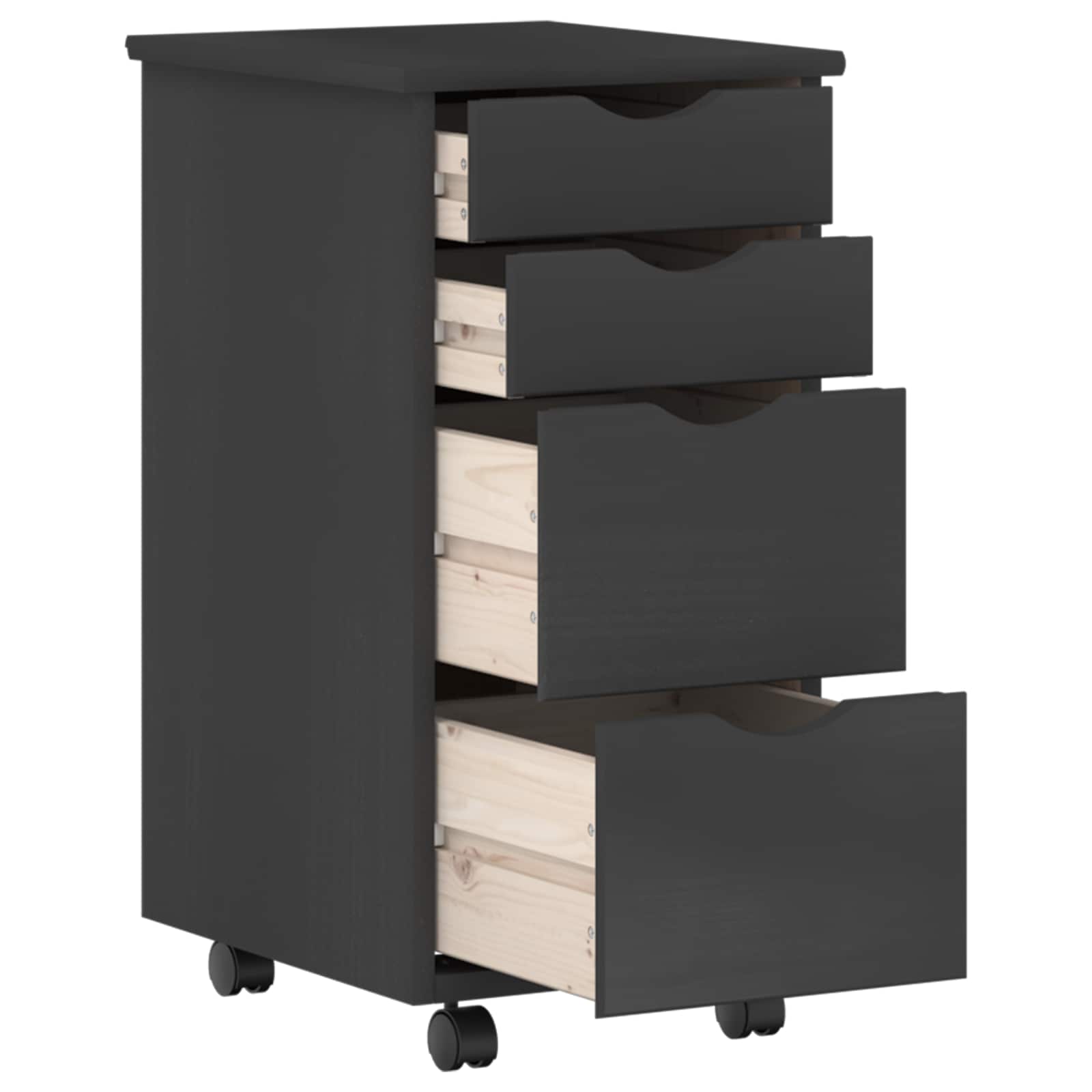 Desk und Rolling Cabinet Set MOSS 2 pcs Honigbraun