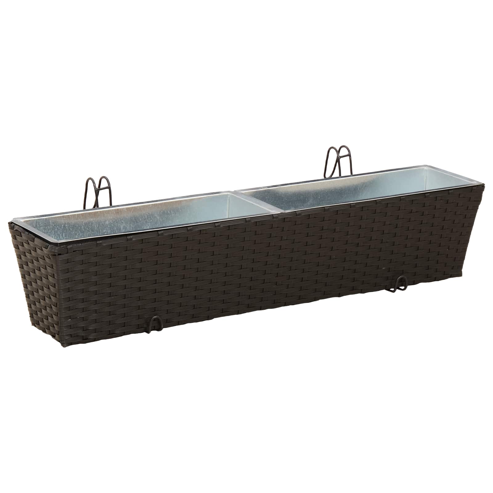 Balkon 2 pcs Schwarz 50 x 17 x 17 cm Metall