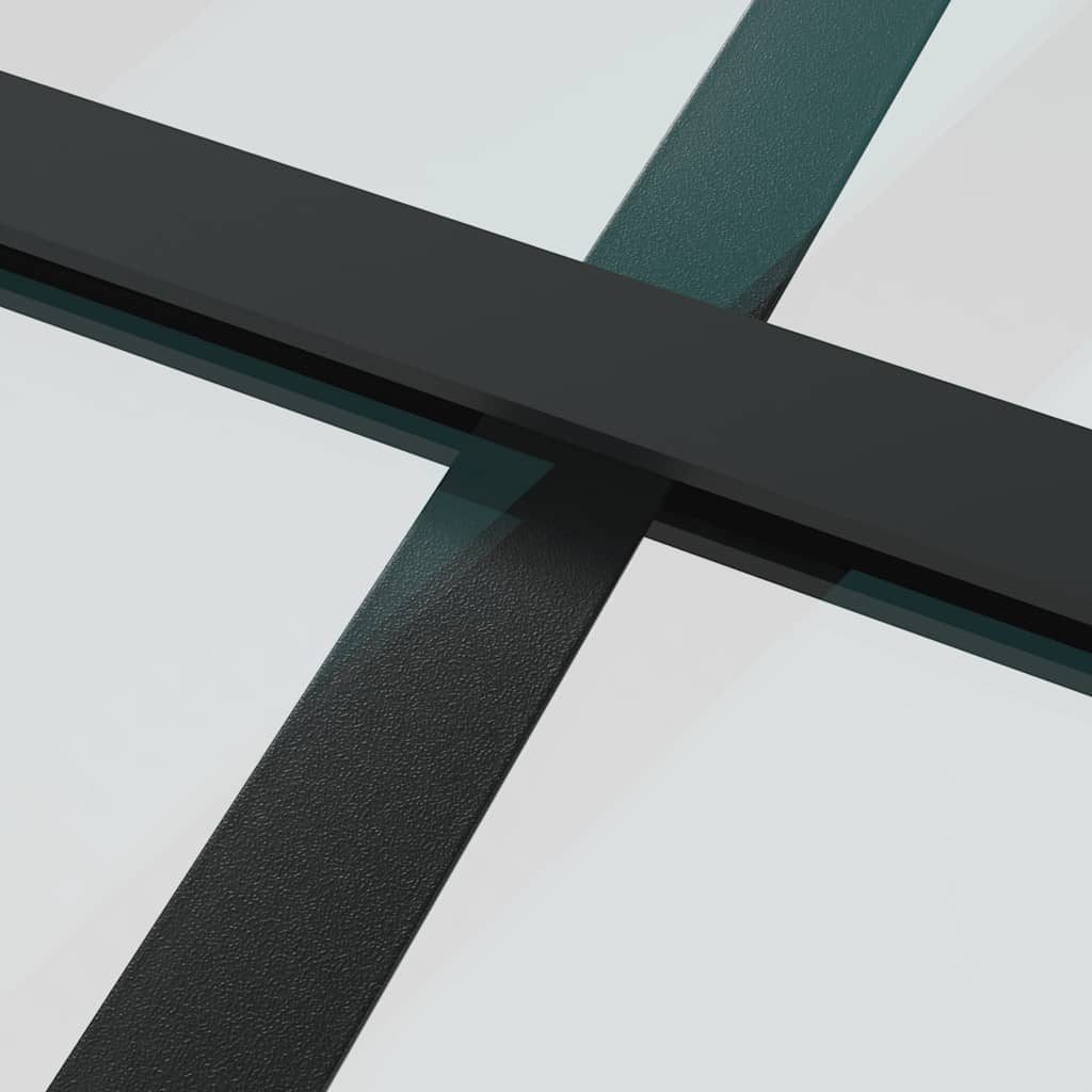 Schiebetür mit Beschlag Schwarz 76x205 cm ESG-Glas