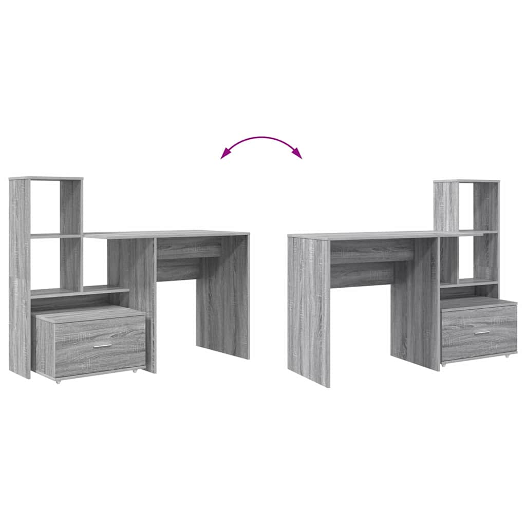 Schreibtisch mit Regal Weiß 131,5 x 50 x 106,5 cm Holzwerkstoff
