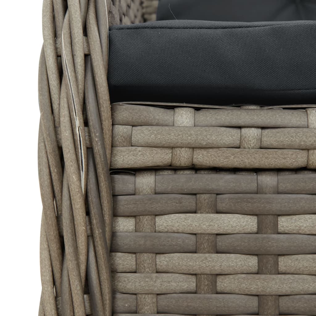 Gartensessel 2 Stk. Verstellbar Schwarz Poly Rattan