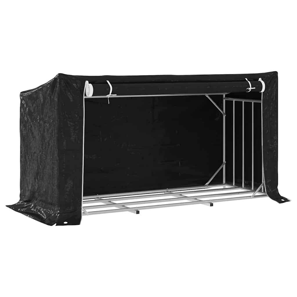 Brennholzregal mit Regenschutz 100,5x40,5x110,5 cm