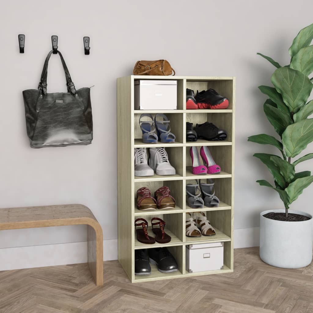 Schuhregal Weiß 54x34x100,5 cm Holzwerkstoff