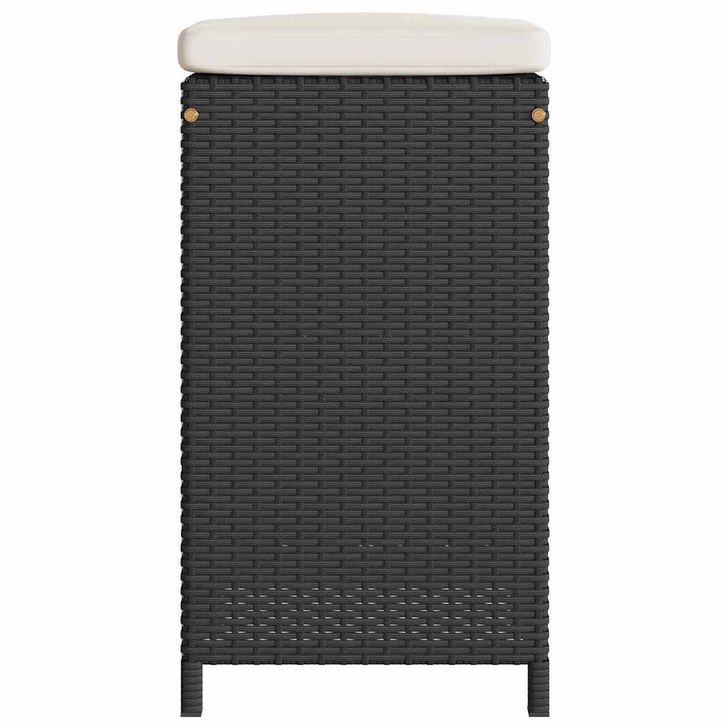 Garten-Barhocker mit Kissen 2 Stk. Braun Poly Rattan