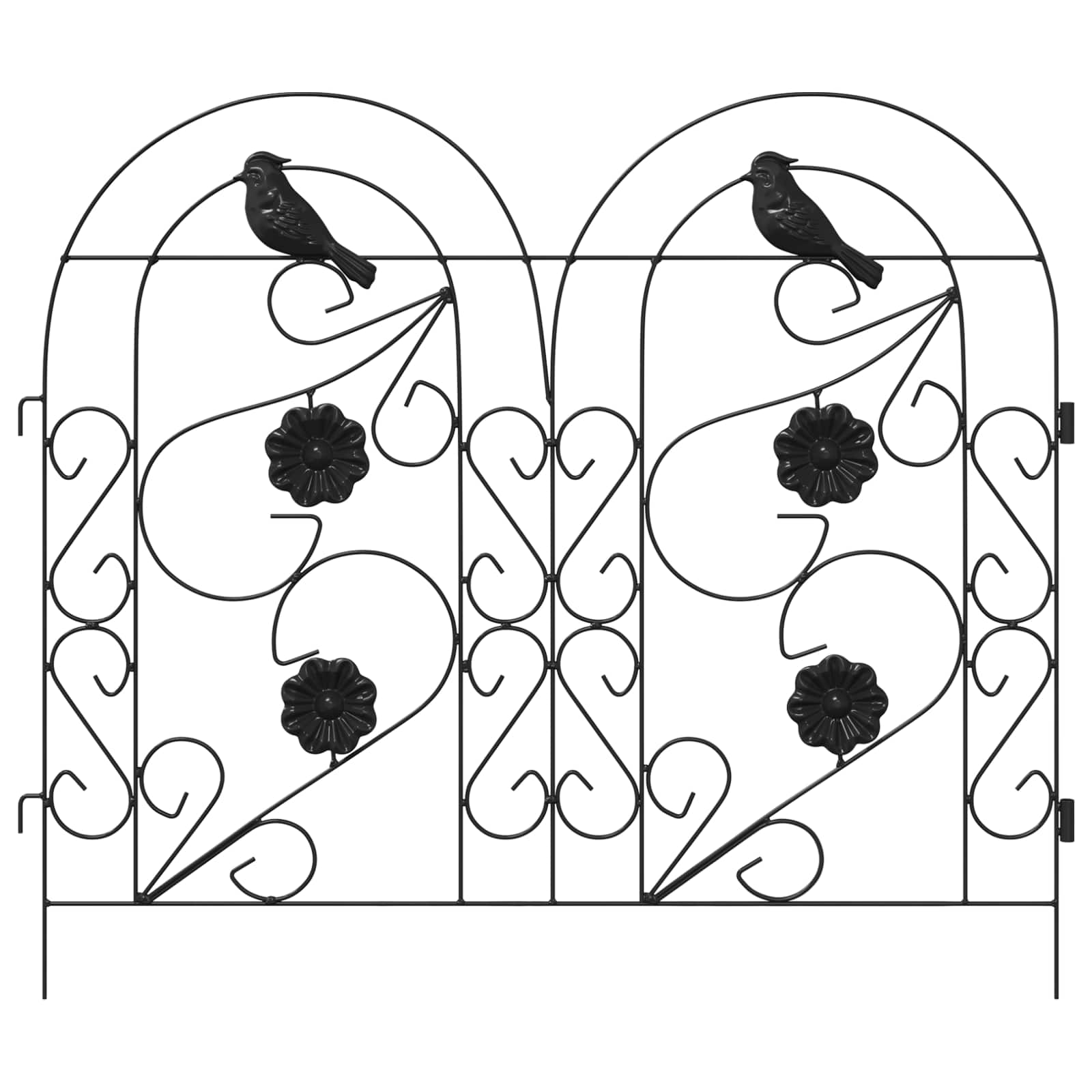 Gartenzaun 5 pcs Schwarz Stahl