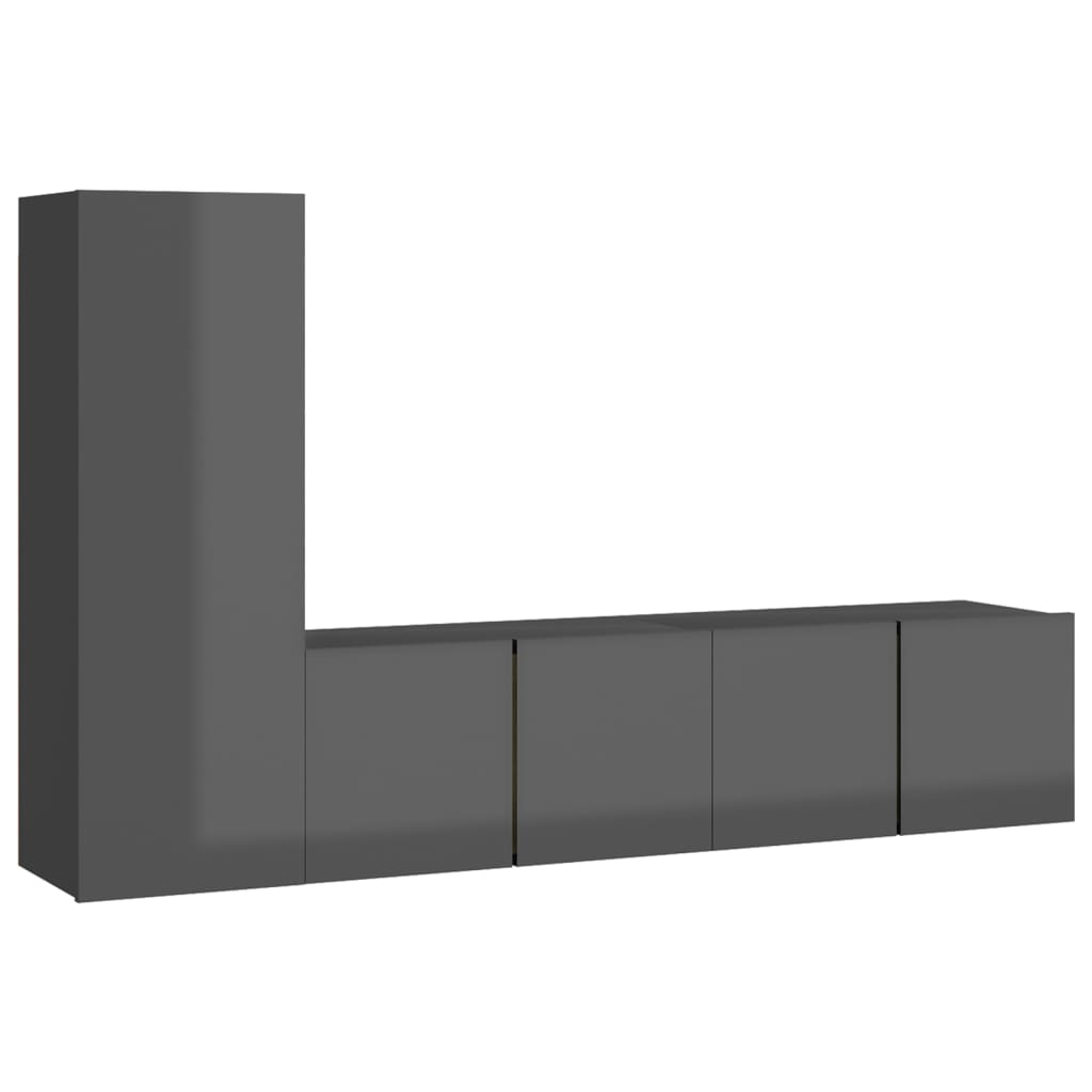 3-tlg. TV-Schrank-Set Weiß Holzwerkstoff