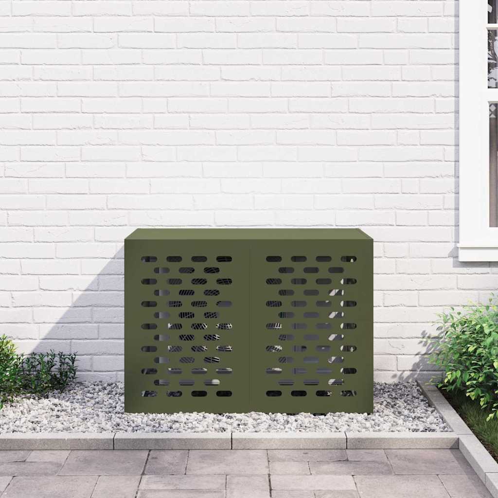 Klimaanlagenabdeckung Schwarz 90 x 40 x 60 cm Stahl