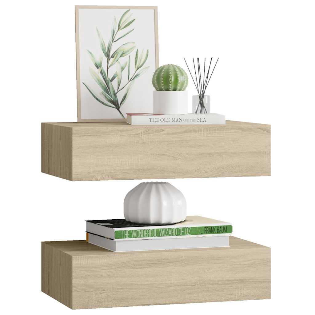 Wandregal mit Schublade Weiß 40x23,5x10 cm MDF