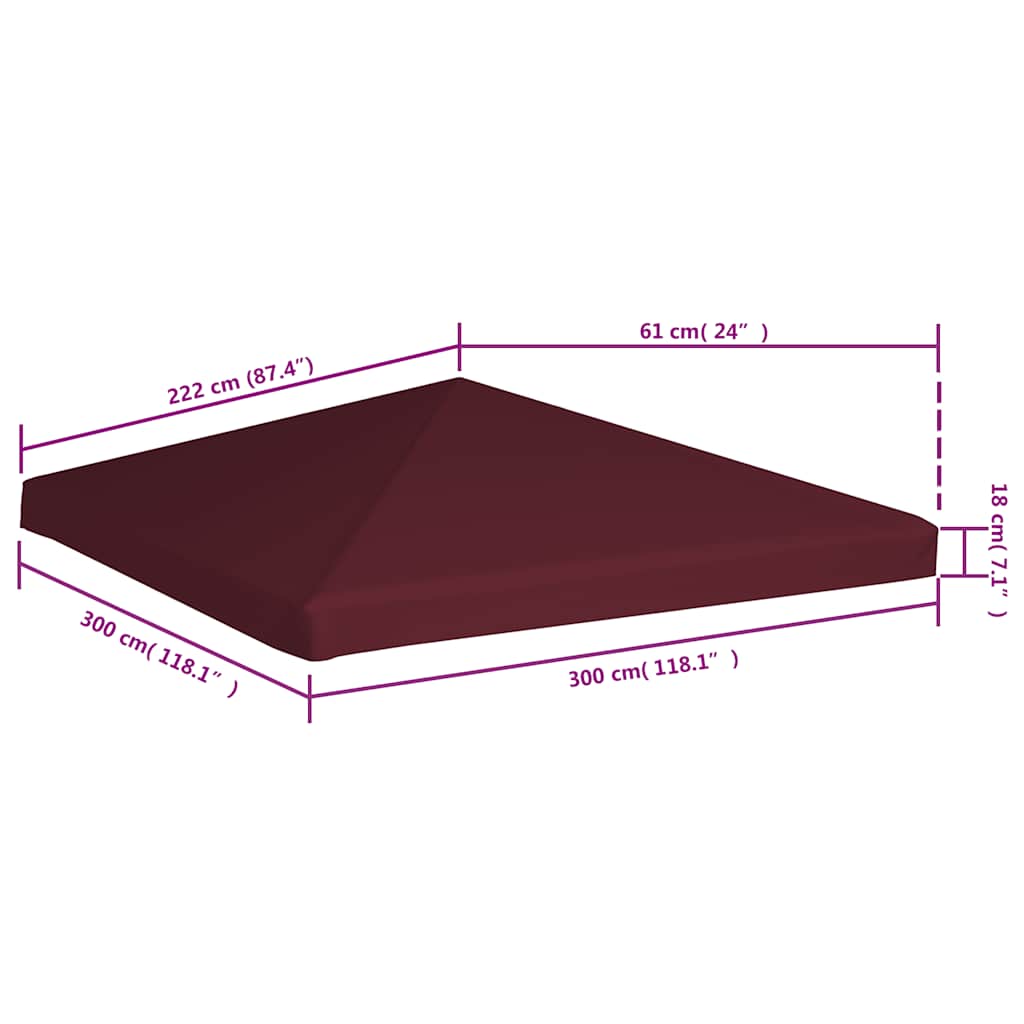 Pavillondach 310 g / m² 3x3 m Taupe