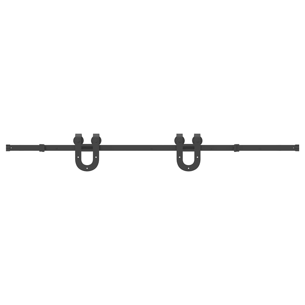 Schiebetürbeschlag-Set 183 cm Stahl Schwarz