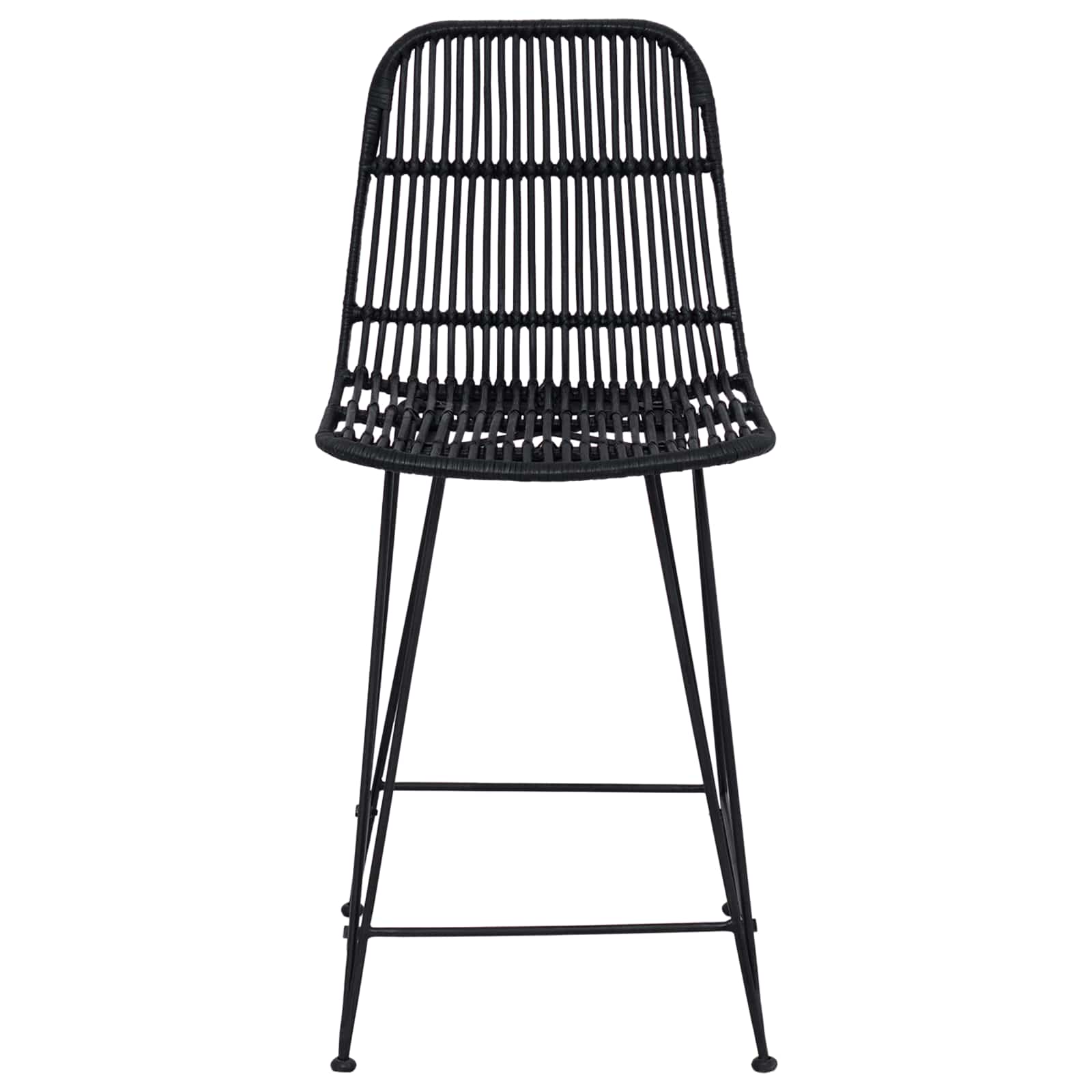 Barhocker 2 pcs Natur 44 x 54 x 96 cm Rattan und Stahl