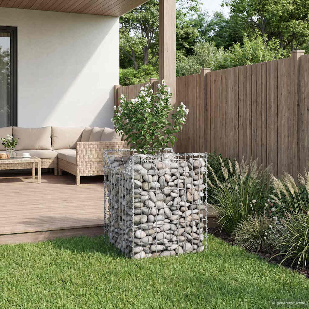 Gabionen-Hochbeet 2 pcs Silber