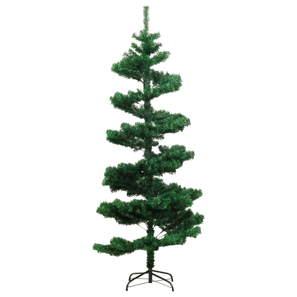 Spiral-Weihnachtsbaum mit Beleuchtung und Ständer Weiß 180 cm