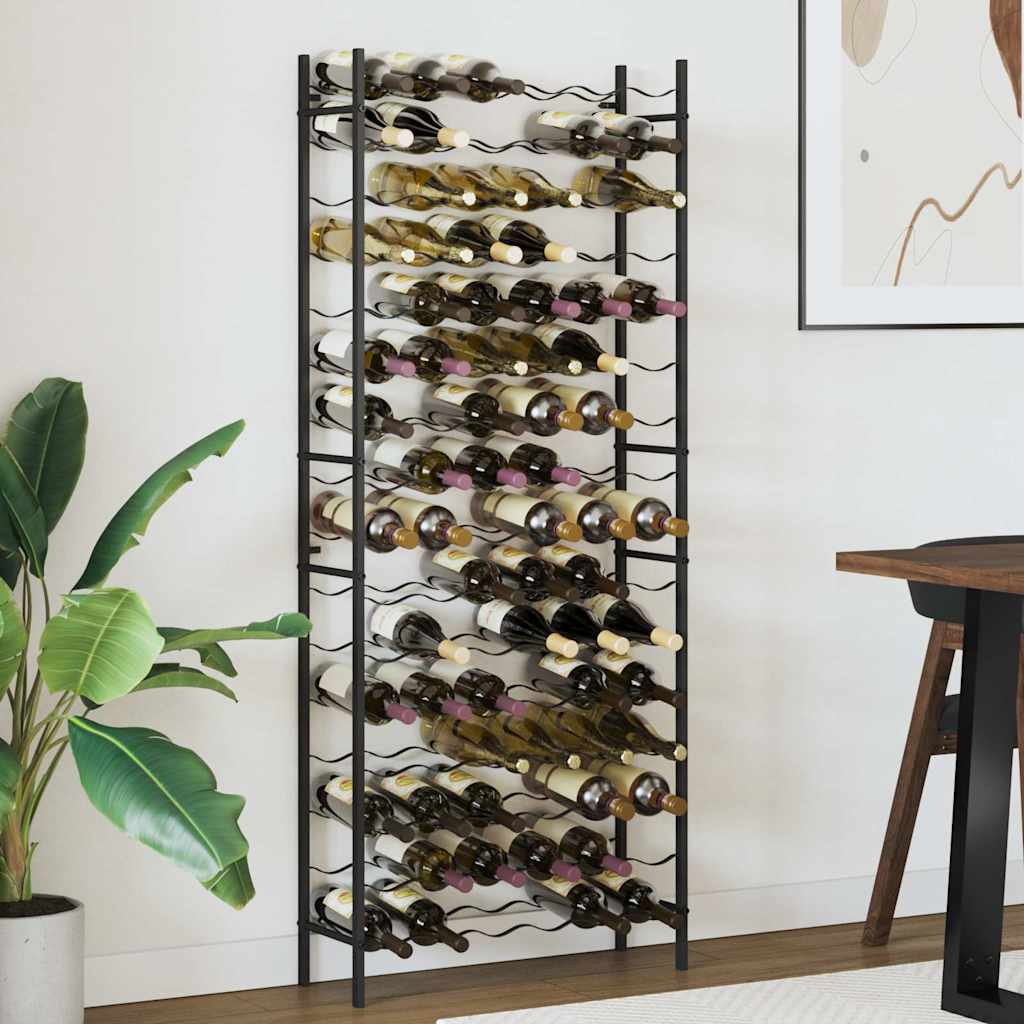 Weinregal für 48 Flaschen Schwarz Metall