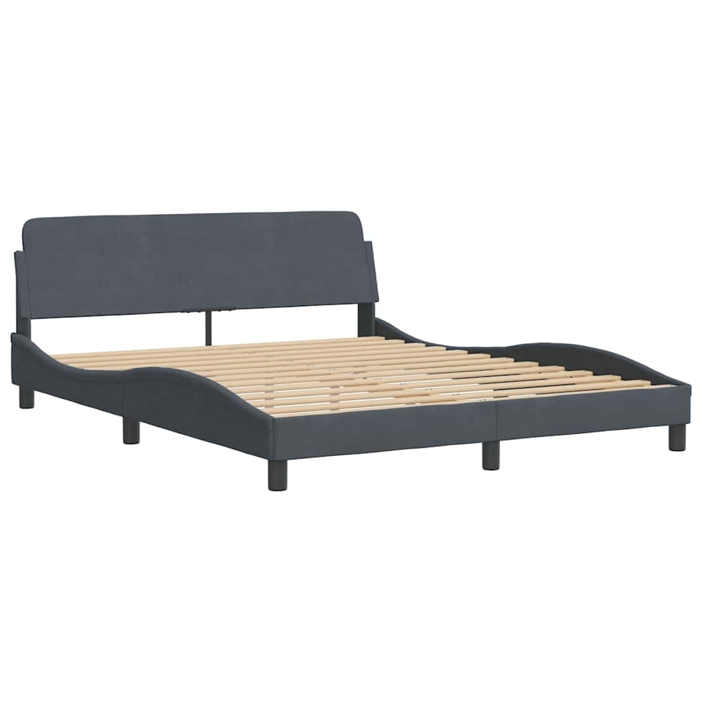 Bett mit Matratze "Dover" Hellgrau 80x200 cm Samt