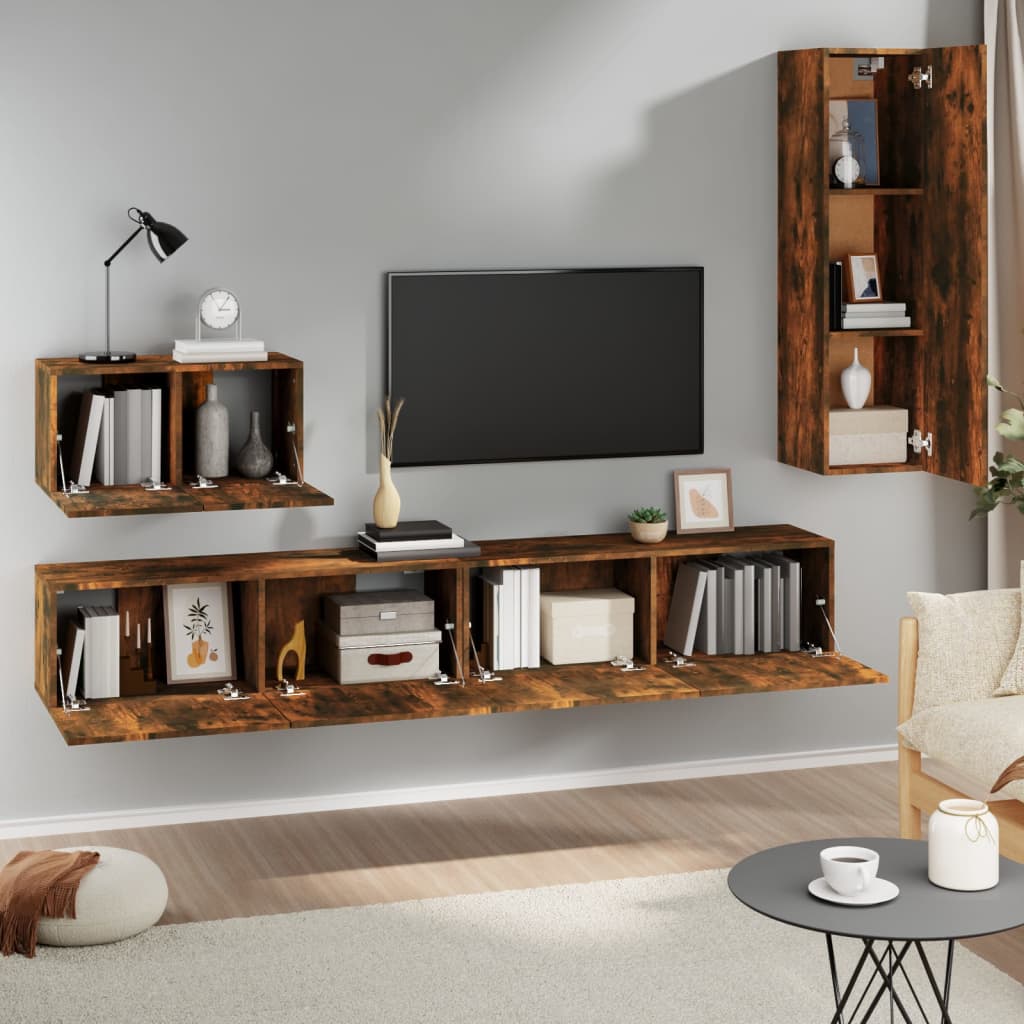 4-tlg. TV-Schrank-Set Sonoma-Eiche Holzwerkstoff
