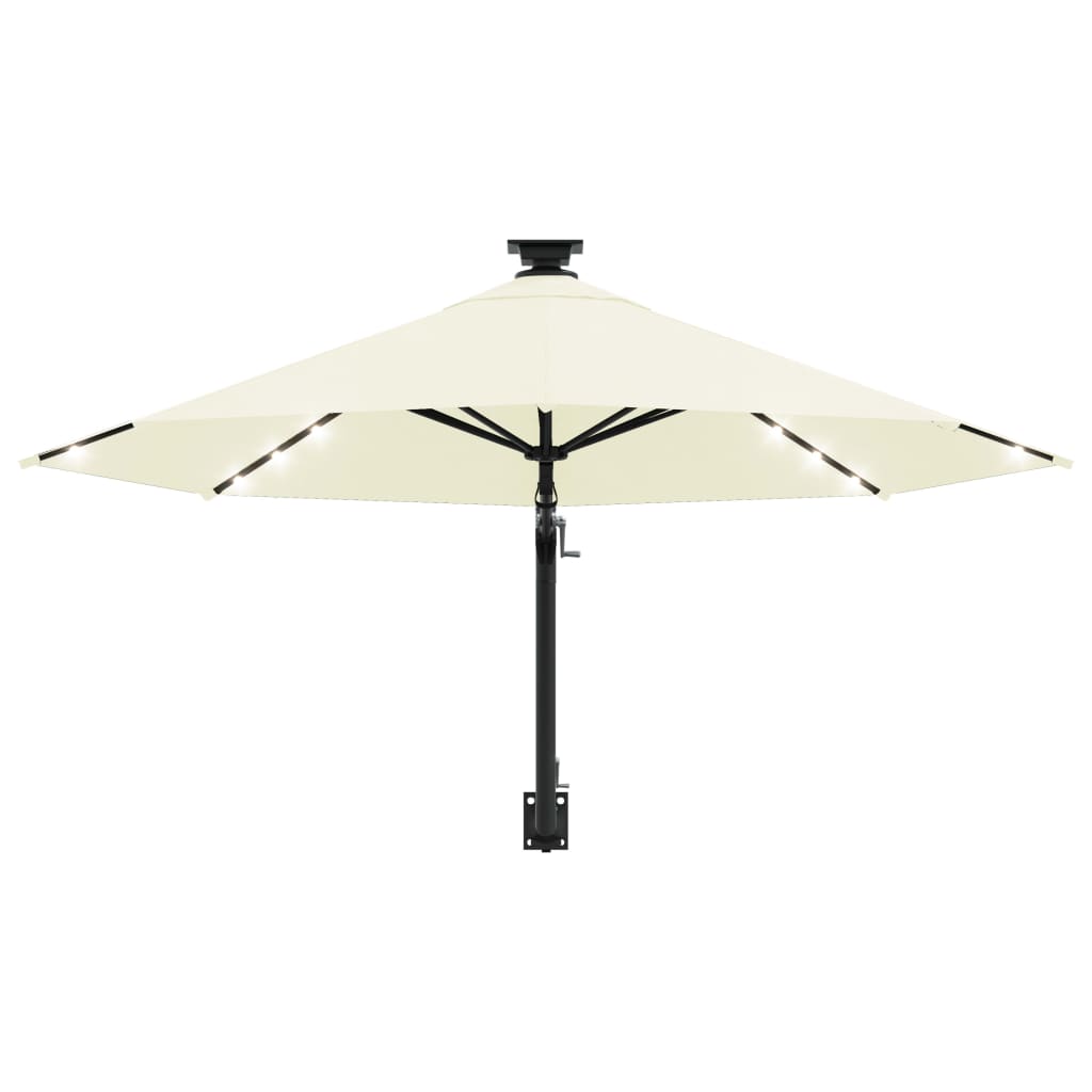 Sonnenschirm zur Wandmontage mit LEDs 300 cm Grün