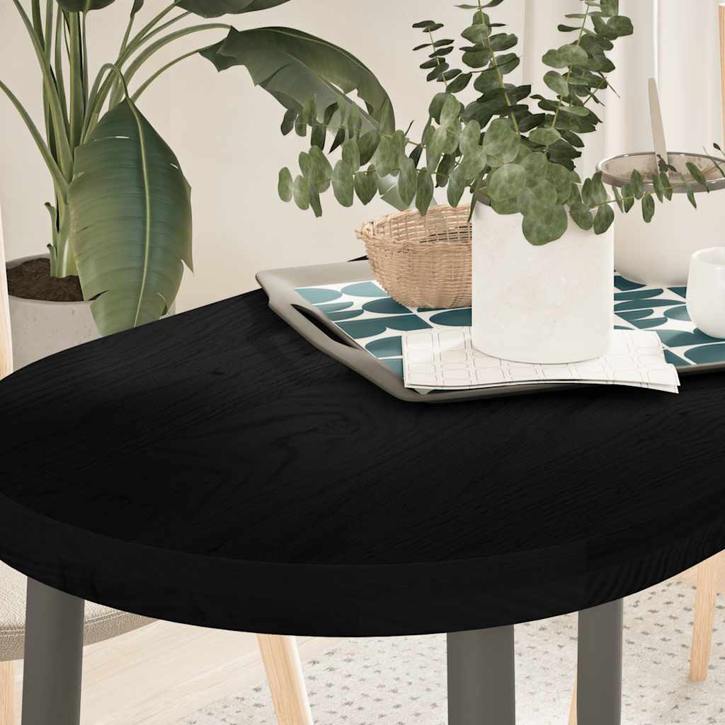 Tischplatte 80x40x2 cm Massivholz Eiche Oval