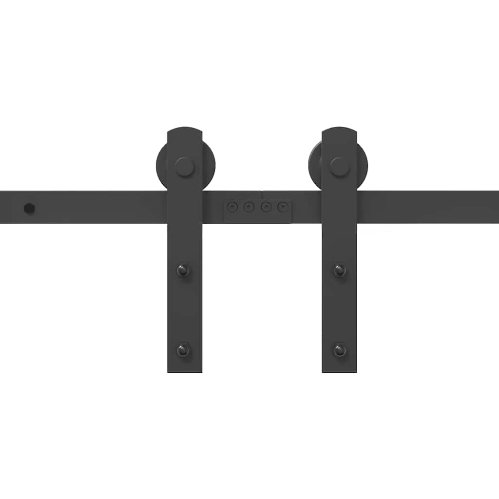 Schiebetürbeschlag-Set 366 cm Stahl Schwarz