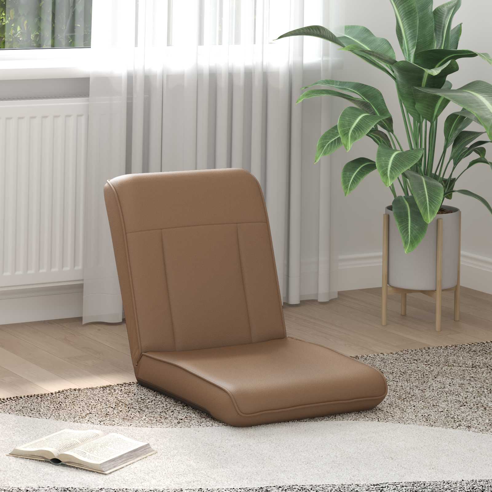 Verstellbarer Fußsessel Creme Kunstleder