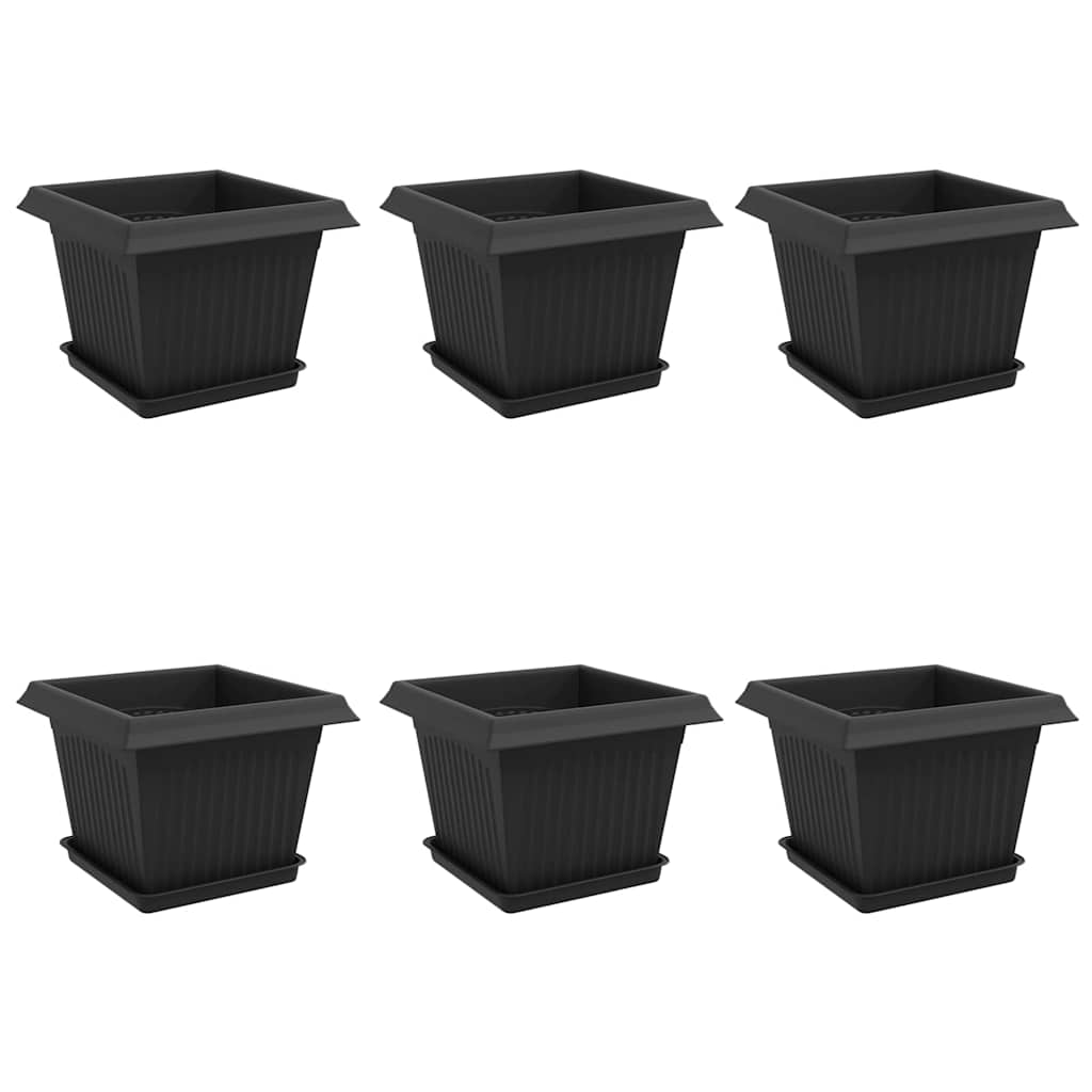 Blumentöpfe 6 pcs Ziegelrot 20 x 20 x 16 cm Kunststoff