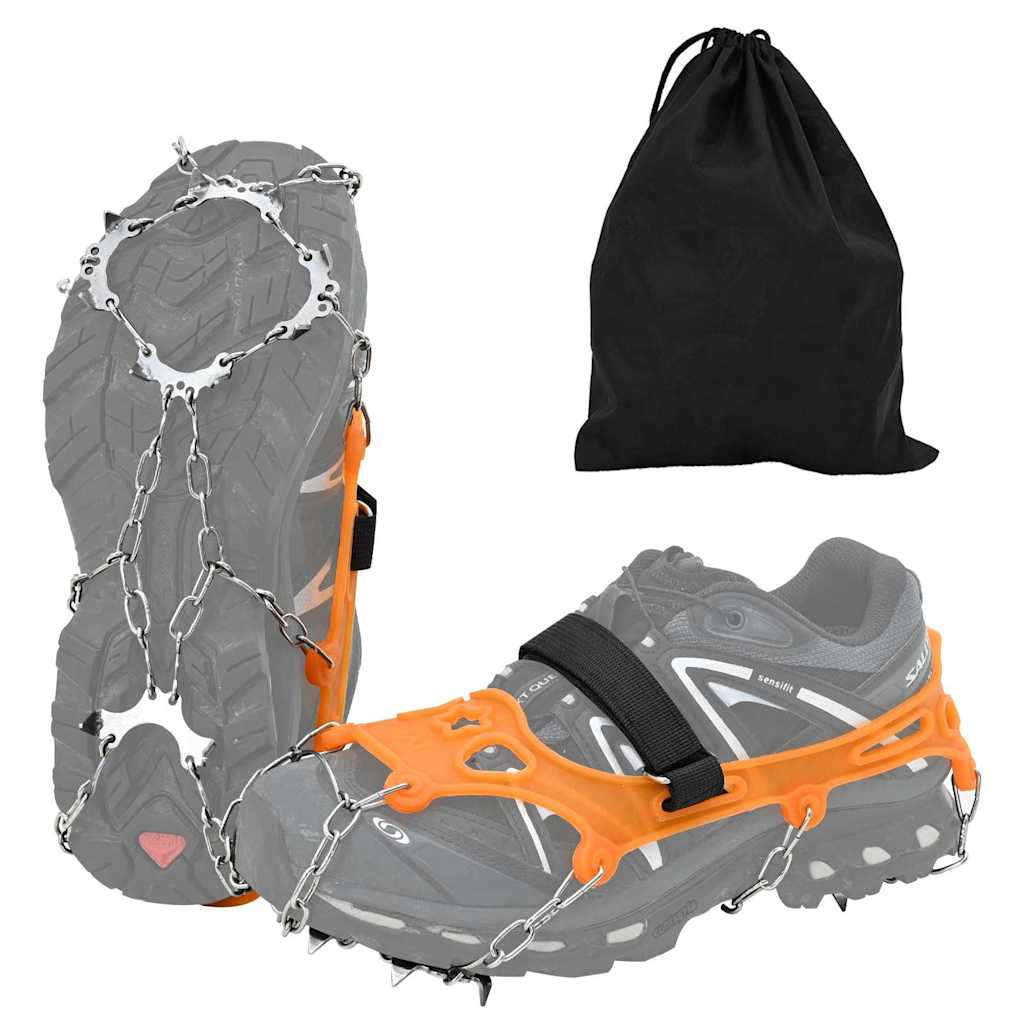 Eiskrallen für Schuhe mit 10 Spikes Orange S