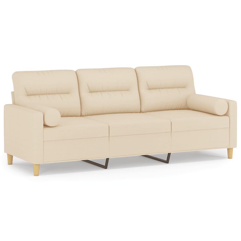 2-Sitzer-Sofa mit Zierkissen Braun 120 cm Stoff