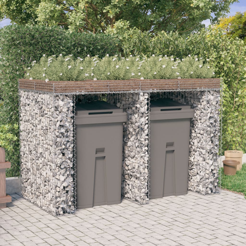 Gabionen-Mülltonnenbox 110x91x120 cm Verzinktes Eisen