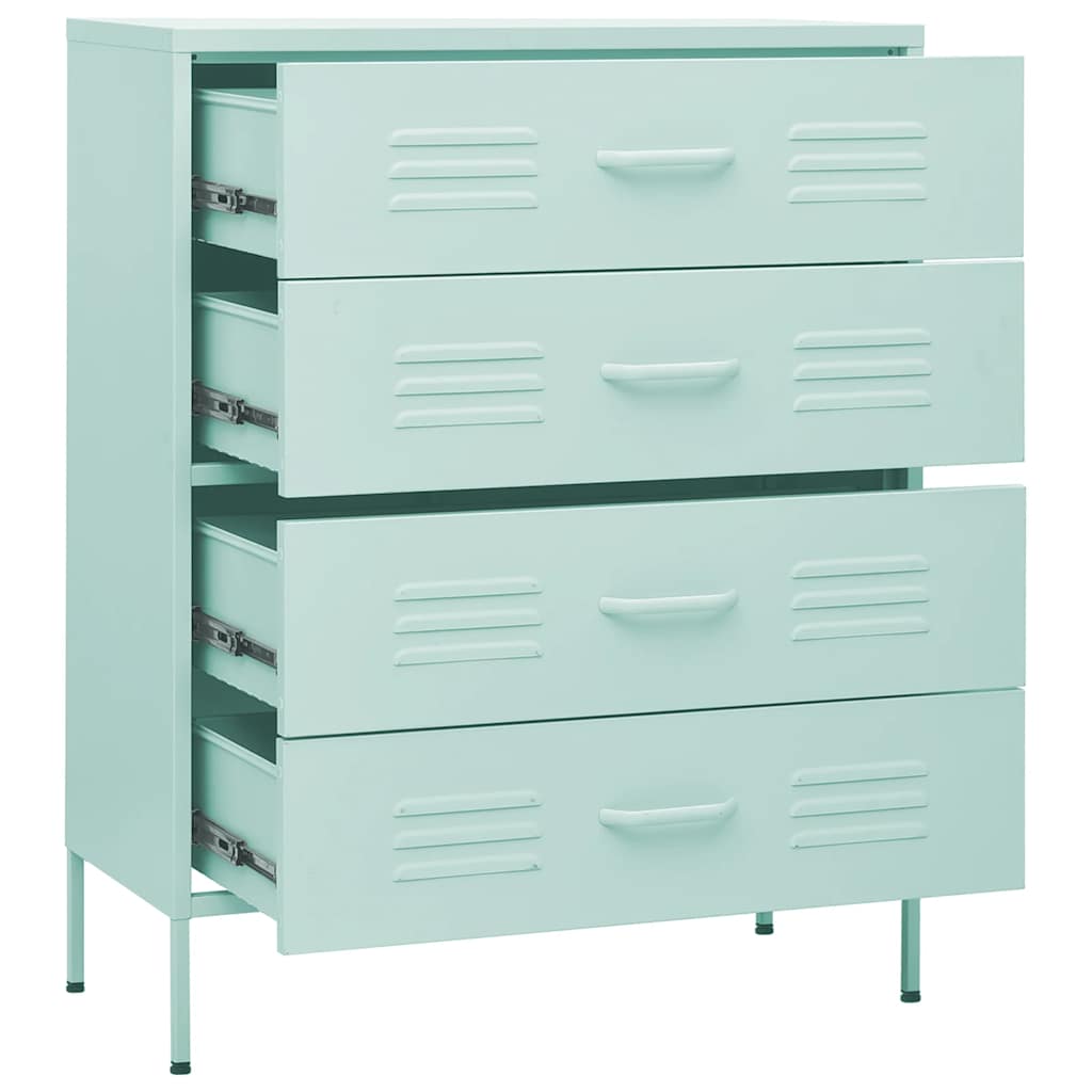 Kommode Olivgrün 80x35x101,5 cm Stahl