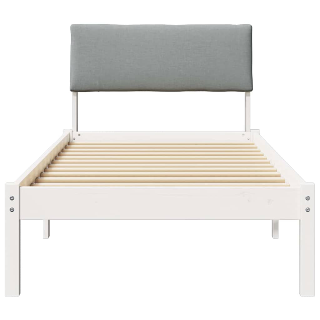 Bettgestell Braun und hellgrau 200 x 200 cm Massivholz Kiefer