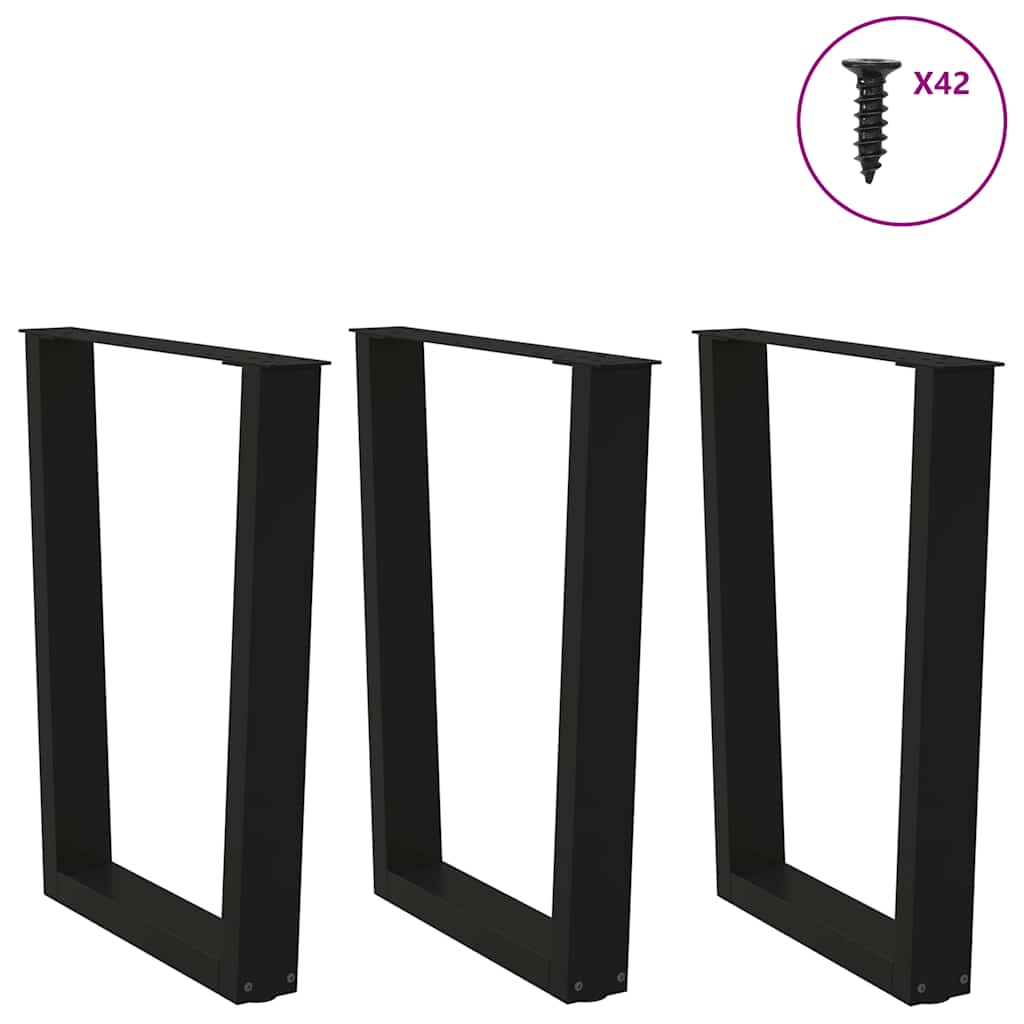 Couchtischbeine V-Form 2 Stück Schwarz 30x(30-31,3) cm Stahl